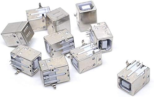 10 Pcs USB Female Type-B Jack 4-Pin 90 Degree PCB DIP Socket Connector