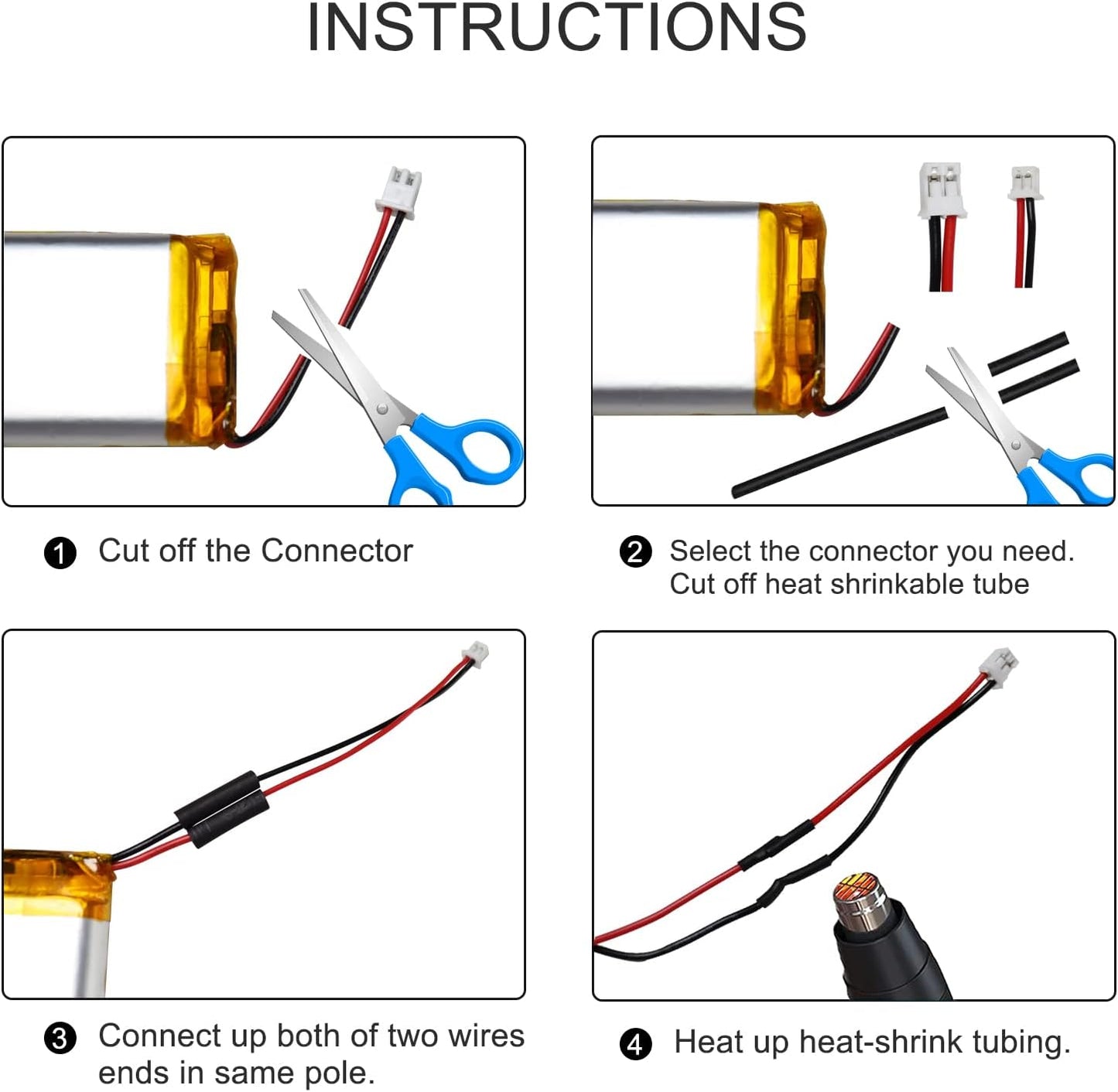 3.7V 500mAh 503035 Lipo Battery Rechargeable Lithium Polymer ion Battery