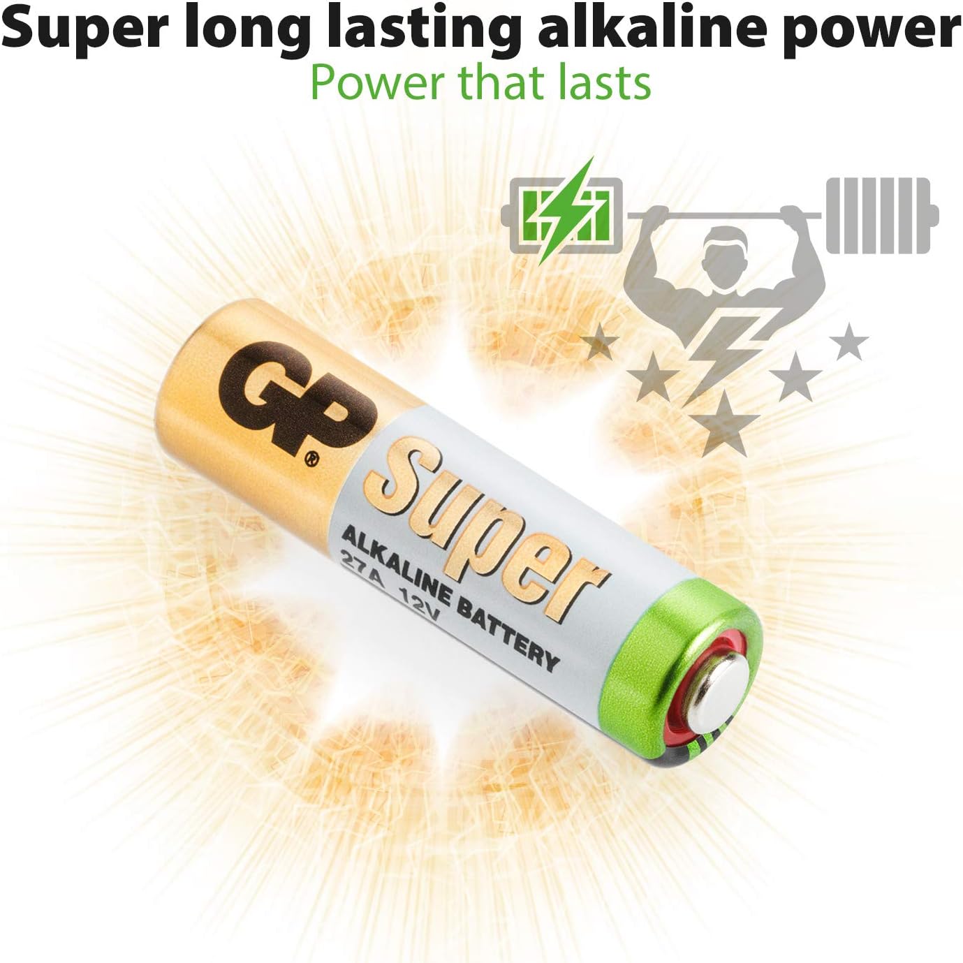 GP Alkaline High Voltage 27A (MN27) card of 5 | 27A | 12.0V | MN27