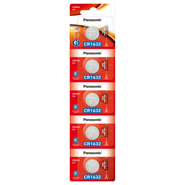 Panasonic 3v Lithium Batteries (CR1632, CR2016, CR2025, CR2032, CR2450)