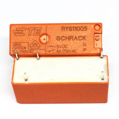 PCB Mount Power Relay 5VDC 12VDC Coil, 8A Switching Current, SPDT 5PIN