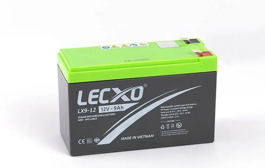 12V-9AH LECXO Sealed RECHARGEABLE LEAD DRY ACID BATTERY