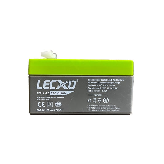 LECXO 12v 1.2Ah Lead Acid Battery,  Used Emergency Lighting Systems Security and Alarm Systems Small-scale Electronics Backup Power for Communication Devices Remote Monitoring Systems Small Appliances