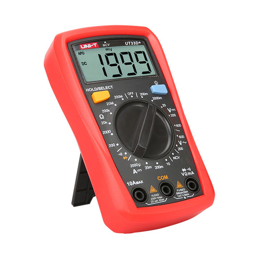 UNI-T UT33C+ Digital Multimeter Handheld AC/DC Volt, Ohm, Temperature Tester