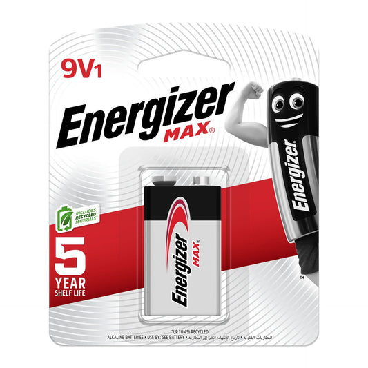 Energizer Max 9V Battery, 9 V, 1 Pcs