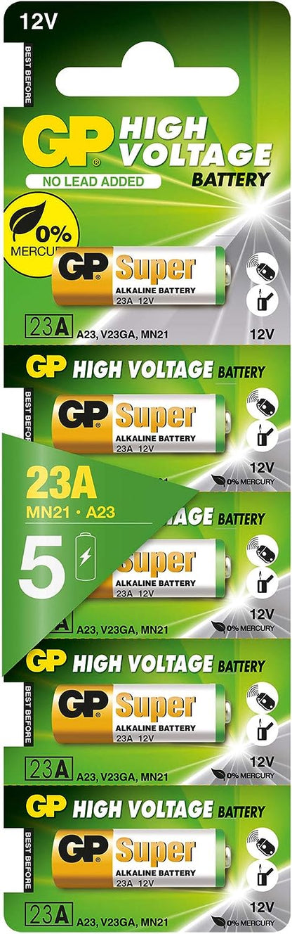 GP Super 23A 12V High Voltage Alkaline Battery (Pack of 5)