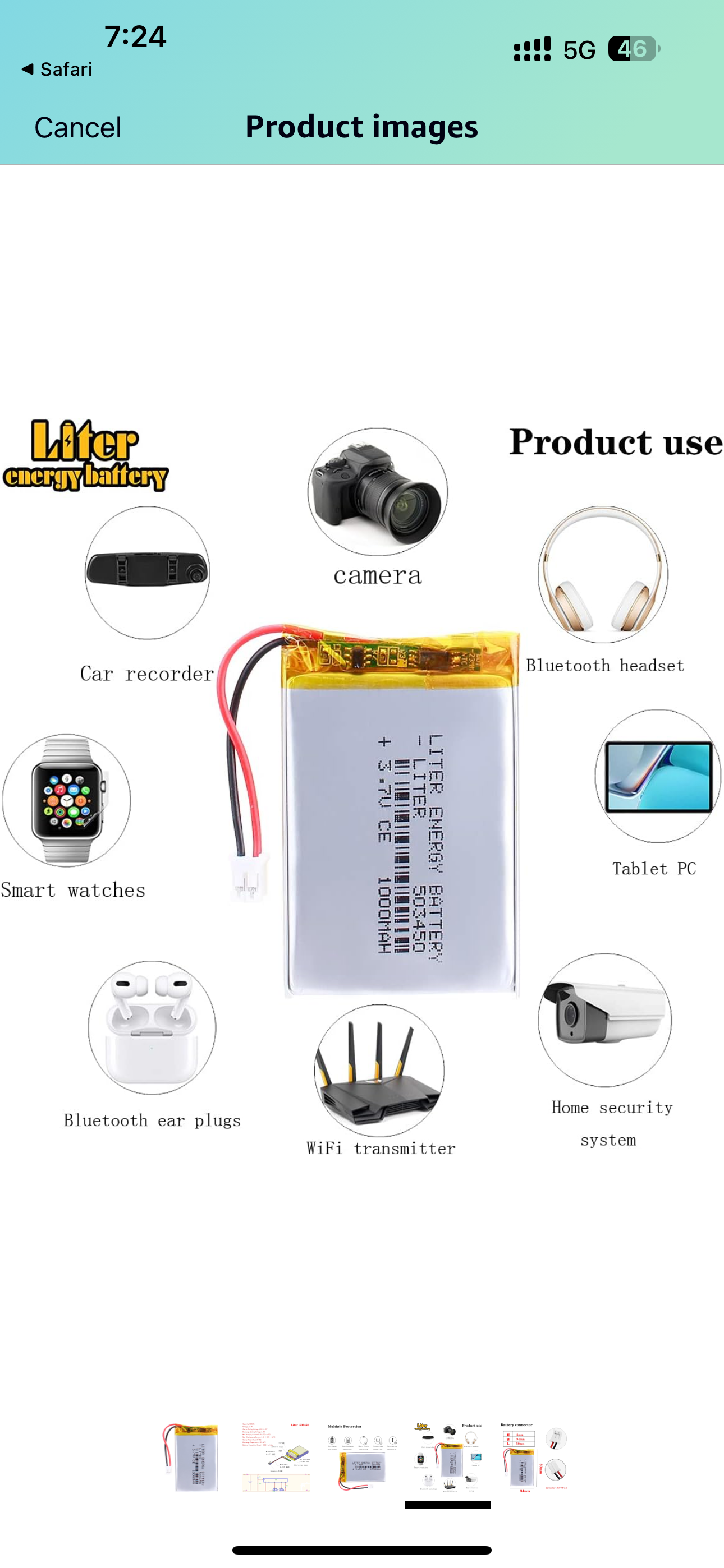 KBT 3.7V 1500mAh Li-Polymer Battery: 503450 Lipo Rechargeable Lithium-ion Replacement Batteries with PH 2.54 JST Connector, PH2.0 JST Connector for Replacement